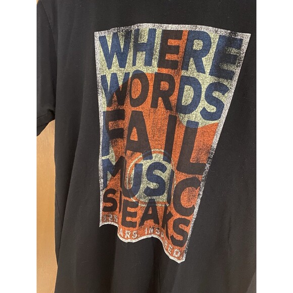 Ryman Auditorium T-Shirt Music Speaks Graphic Short Sleeves Mens L Black - Picture 2 of 4